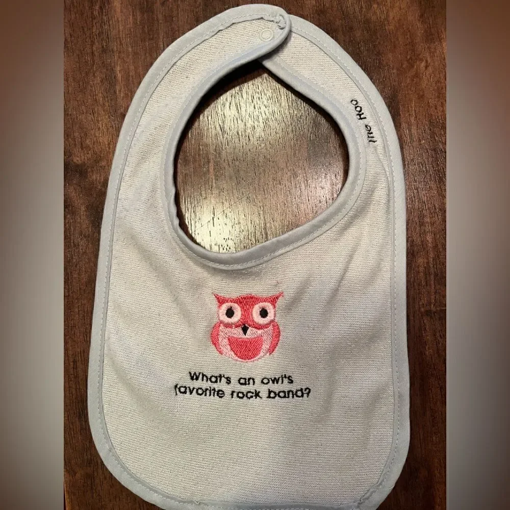 Luvable Friends Terry Bibs Custom Embroidered with Animals and Jokes- 5 bibs